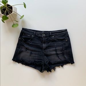 Guess black denim shorts